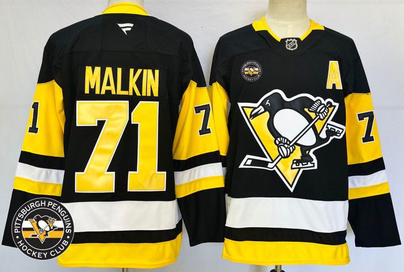 Men Pittsburgh Penguins #71 Malkin Black Fanatics 2025 NHL Jersey style 2->pittsburgh penguins->NHL Jersey